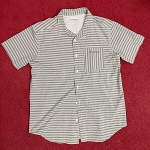 Columbia Men's Striped Tan Button Down Shirt